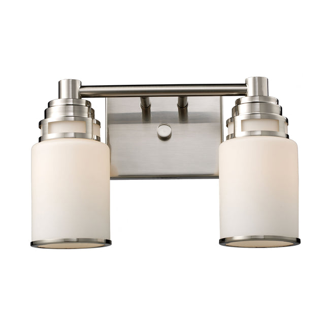 ELK Lighting 11265/2 - Bryant 13" Wide 2-Light Vanity Lamp in Satin Nickel with Opal White Glass