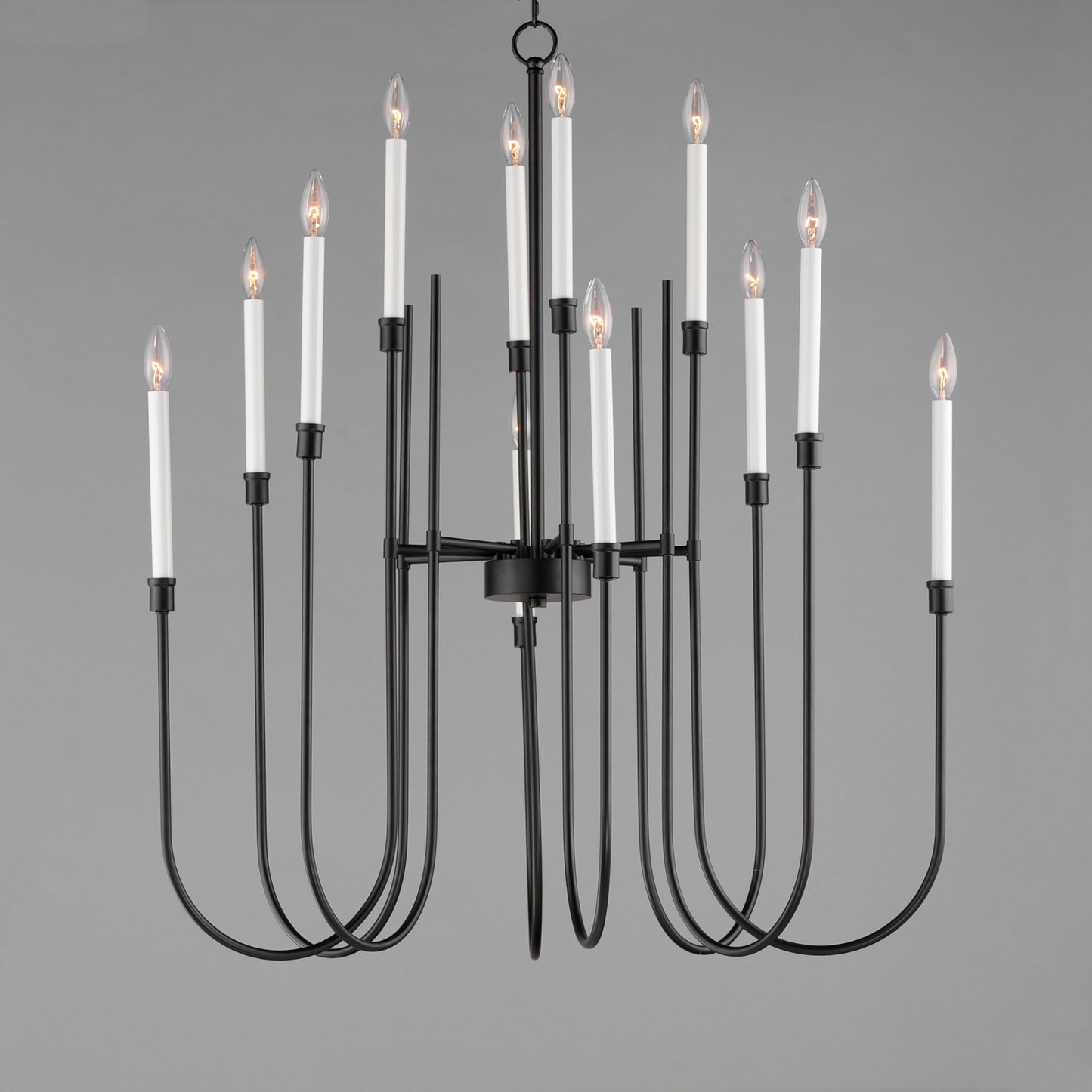 11286BK - 12 Light Tux 36" Chandelier - Black