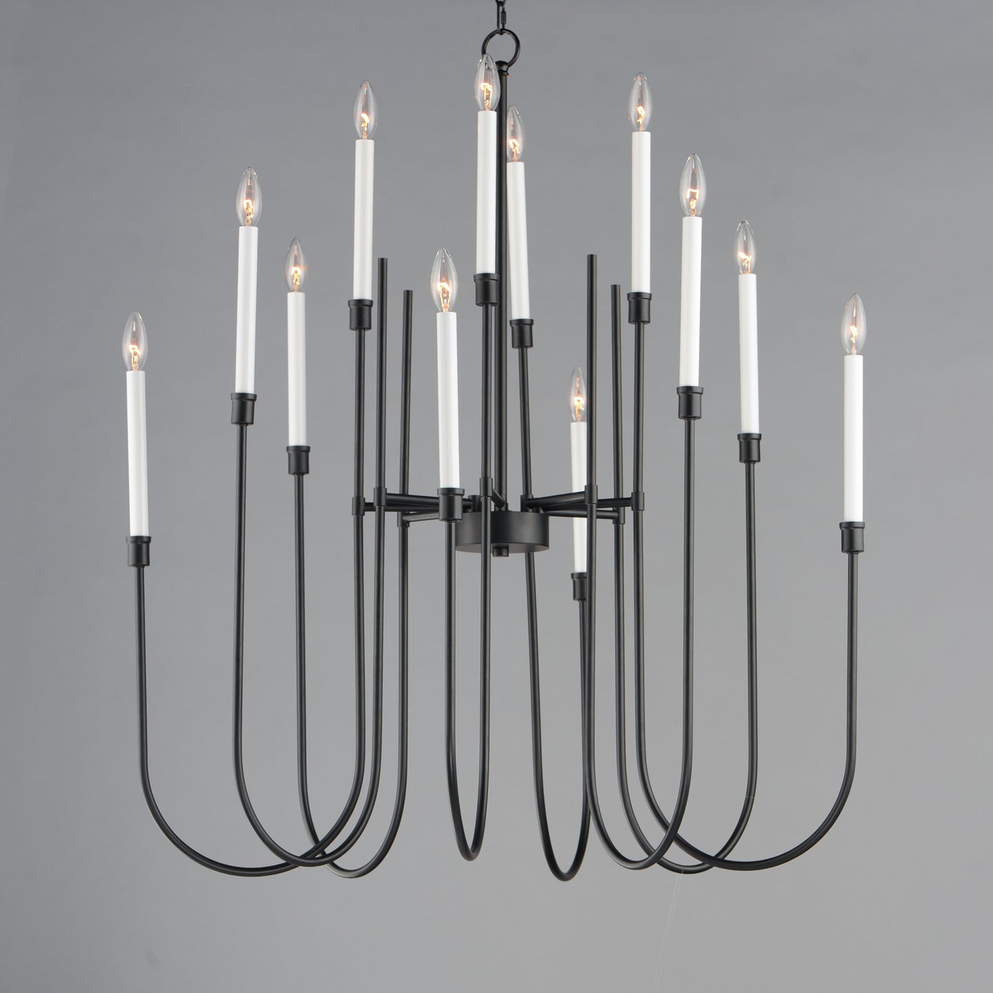 11286BK - 12 Light Tux 36" Chandelier - Black