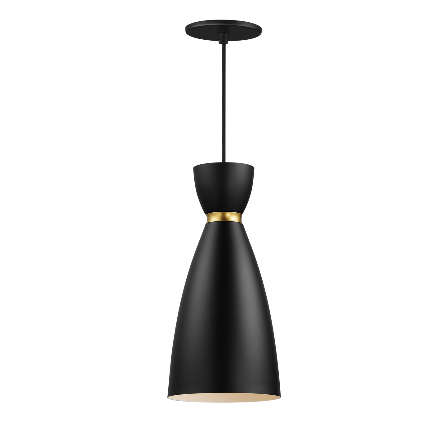 11301BKSBR - 1 Light Carillon 7" Pendant - Black / Satin Brass