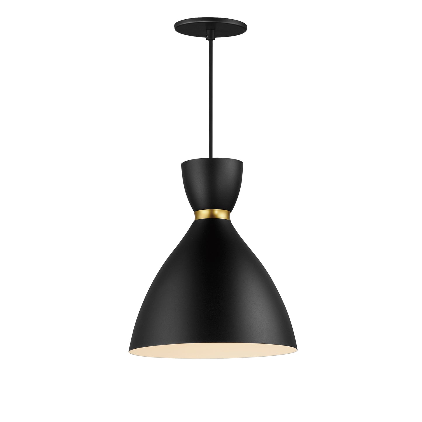 11302BKSBR - 1 Light Carillon 11" Pendant - Black / Satin Brass