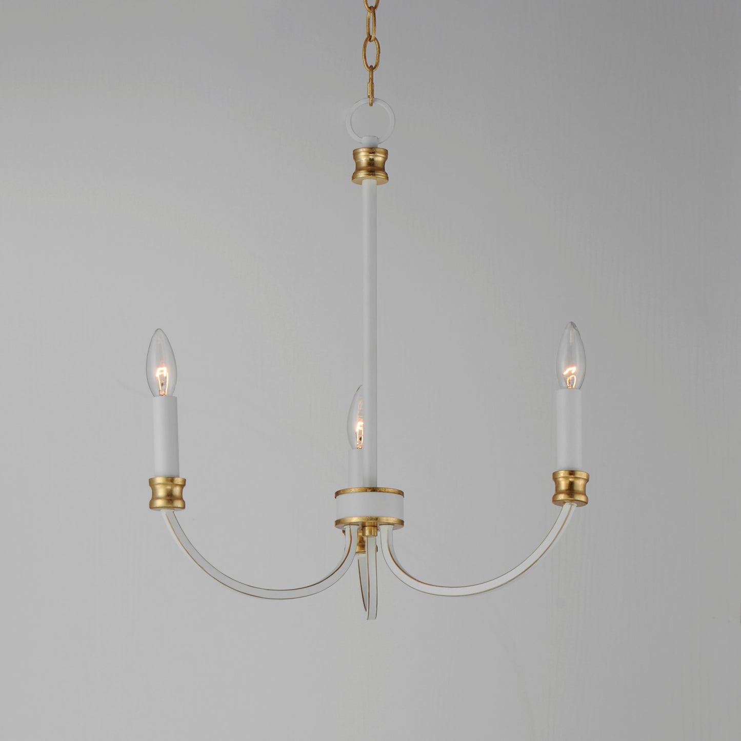 11373WWTGL - 3 Light Charlton 20" Chandelier - Weathered White/Gold Leaf