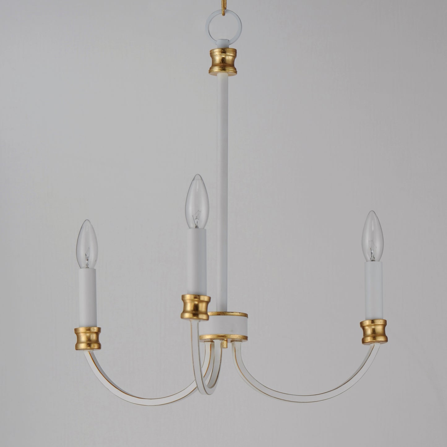 11373WWTGL - 3 Light Charlton 20" Chandelier - Weathered White/Gold Leaf