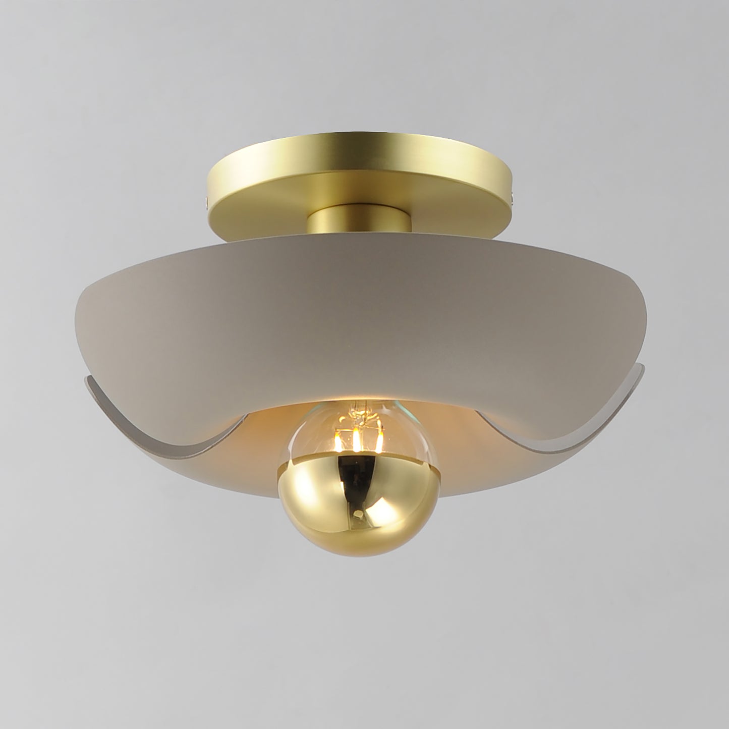 11390SGSBR - Poppy 12" Flush Mount Ceiling Light - Silver Gold / Satin Brass
