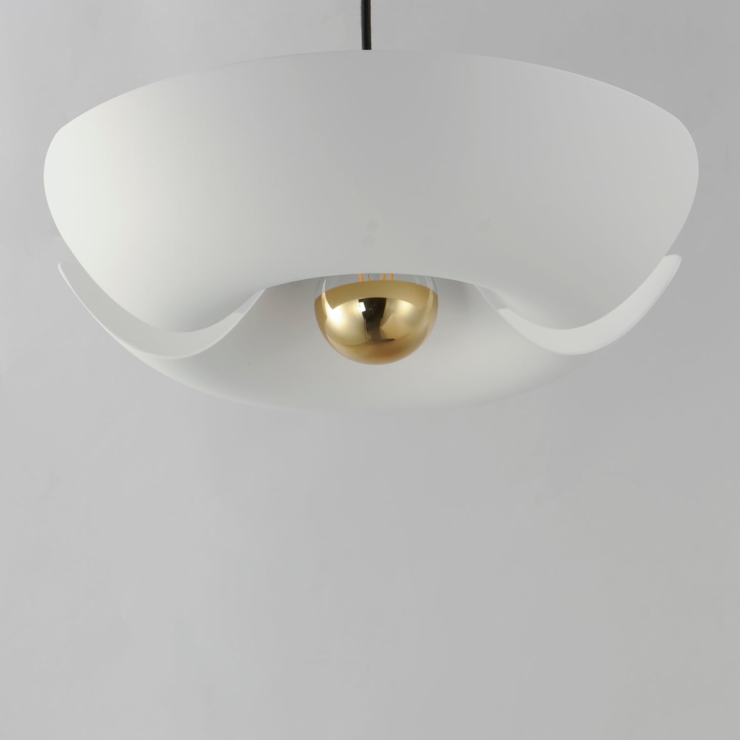 11392WTSBR - 1 Light Poppy 18" Pendant - White/Satin Brass