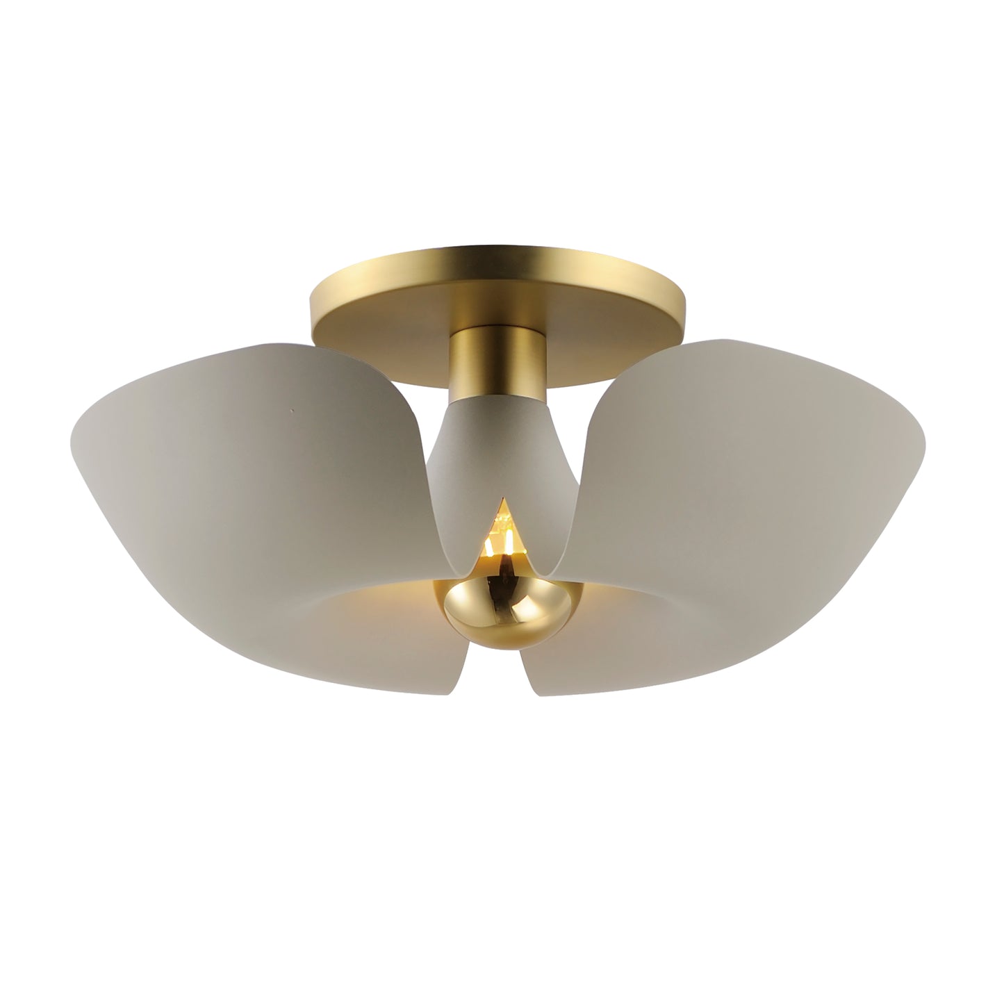 11399SGSBR - Poppy 18" Flush Mount Ceiling Light - Silver Gold / Satin Brass