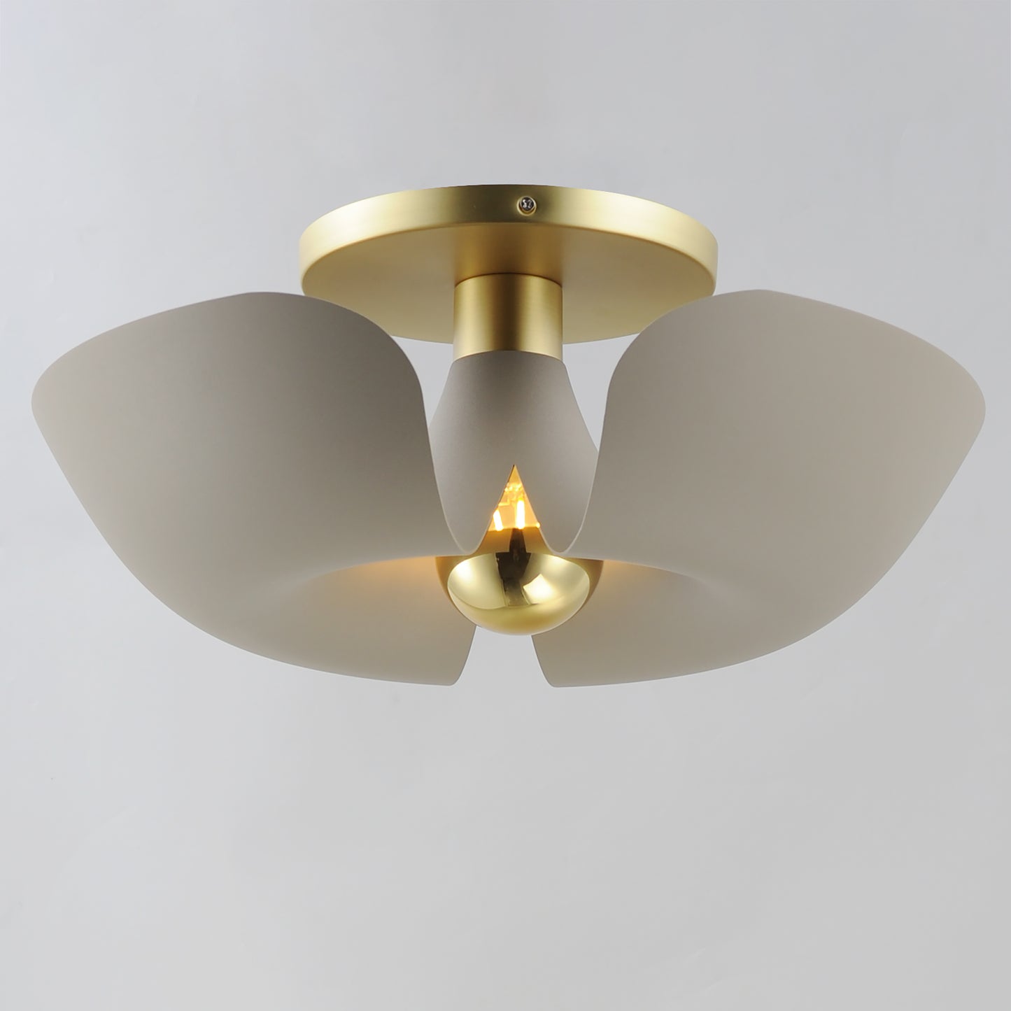 11399SGSBR - Poppy 18" Flush Mount Ceiling Light - Silver Gold / Satin Brass