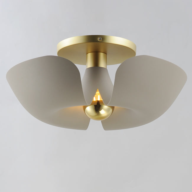 11399SGSBR - Poppy 18" Flush Mount Ceiling Light - Silver Gold / Satin Brass