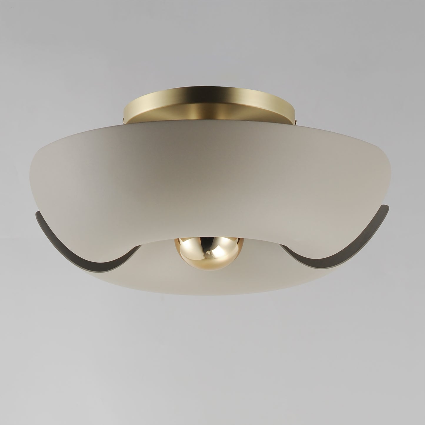 11399SGSBR - Poppy 18" Flush Mount Ceiling Light - Silver Gold / Satin Brass