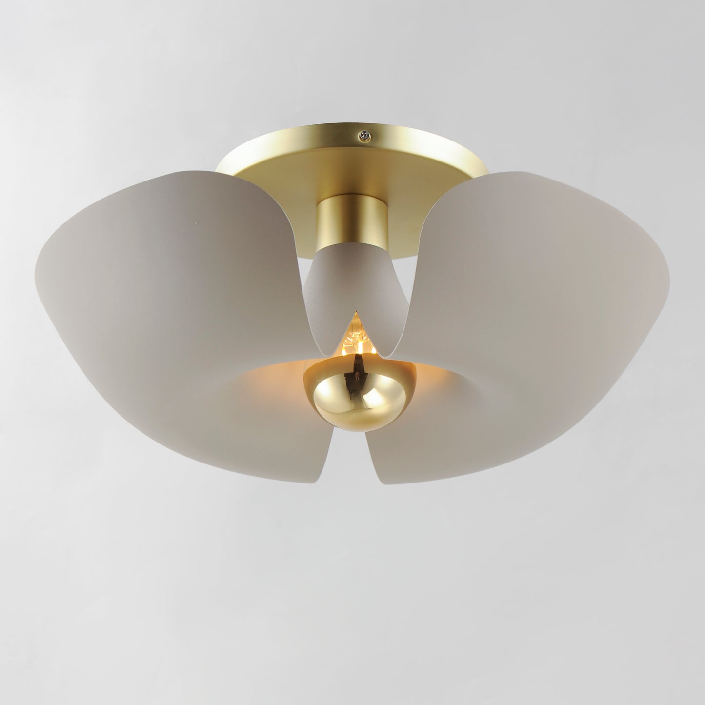 11399SGSBR - Poppy 18" Flush Mount Ceiling Light - Silver Gold / Satin Brass