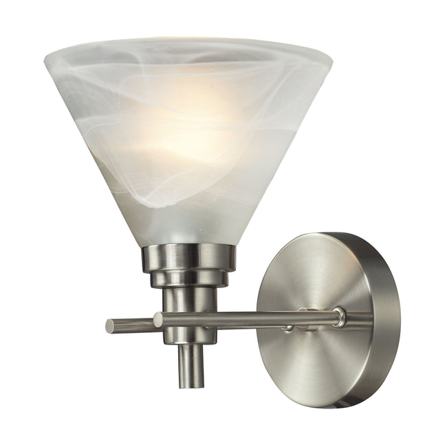 ELK Lighting 11400/1 - Pemberton 7" Wide 1-Light Vanity Light in Brushed Nickel with White Marbleize
