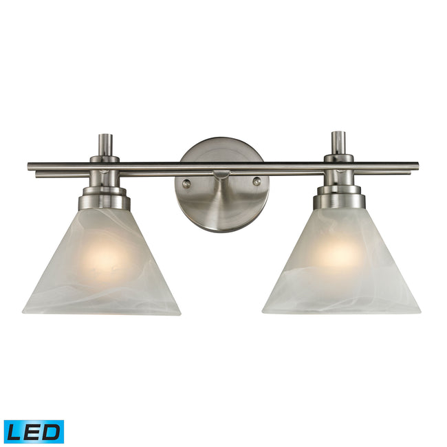 ELK Lighting 11401/2-LED - Pemberton 18" Wide 2-Light Vanity Light in Brushed Nickel with White Marb