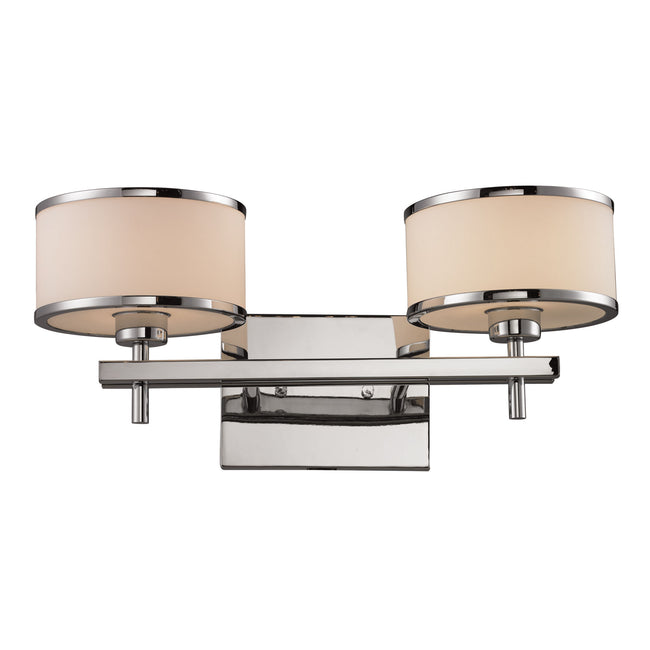 ELK Lighting 11416/2 - Utica 18" Wide 2-Light Vanity Lamp in Polished Chrome with White Blown Glass