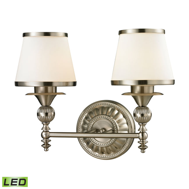 ELK Lighting 11601/2-LED - Smithfield 16" Wide 2-Light Vanity Lamp in Brushed Nickel with Opal White