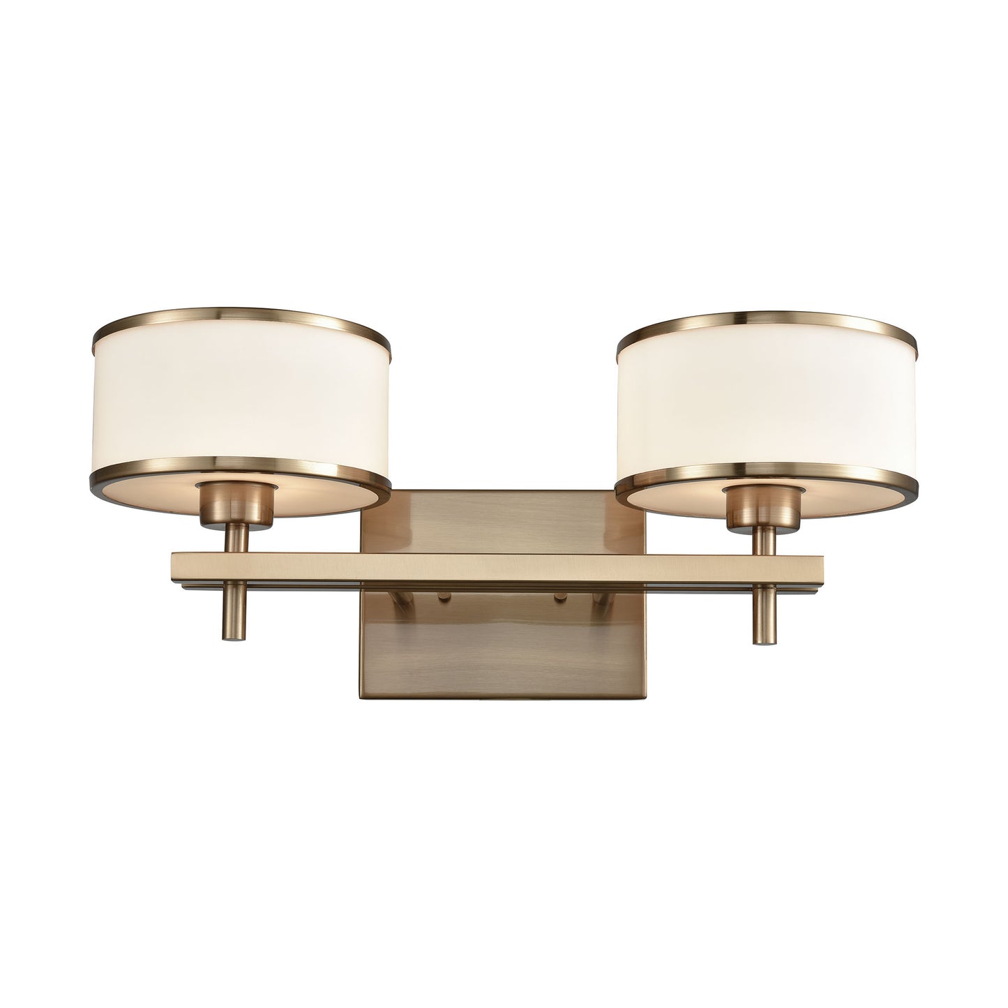 ELK Lighting 11616/2 - Utica 18" Wide 2-Light Vanity Lamp in Satin Brass with Opal White Glass