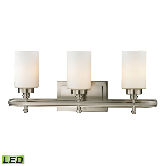 ELK Lighting 11662/3-LED - Dawson 23" Wide 3-Light Vanity Lamp in Brushed Nickel with White Glass -