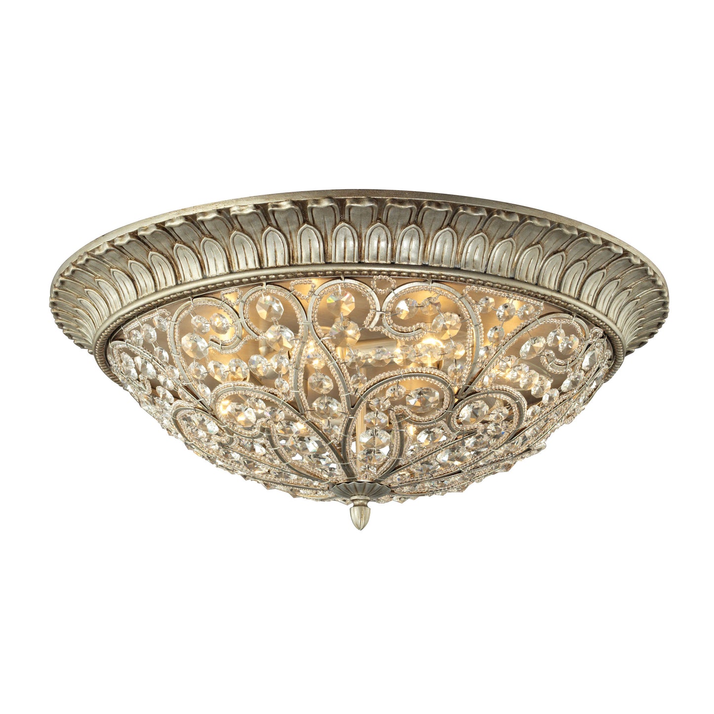 ELK Lighting 11695/8 - Andalusia 24" Wide 8-Light Flush Mount in Aged Silver with Clear Crystal and