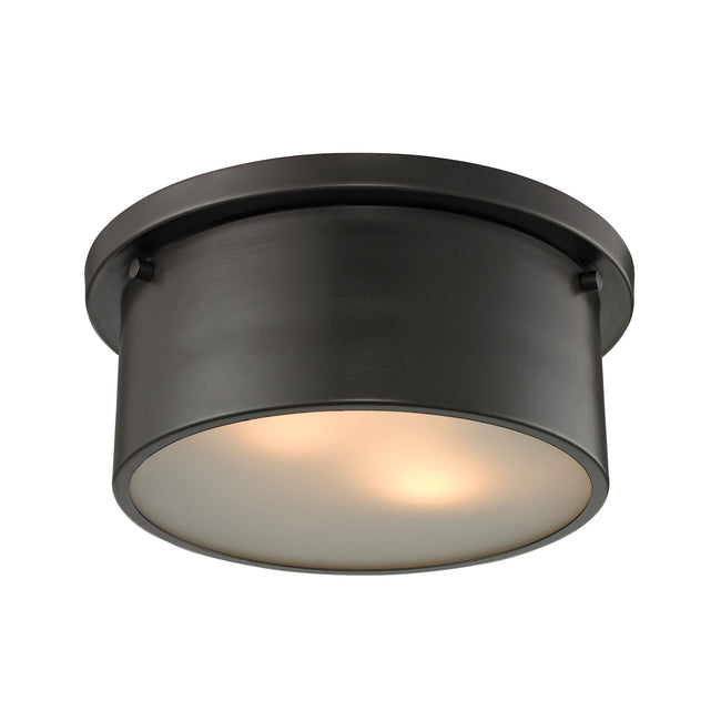 ELK Lighting 11810/2 - Simpson 10" Wide 2-Light Flush Mount in Oil Rubbed Bronze with Frosted White