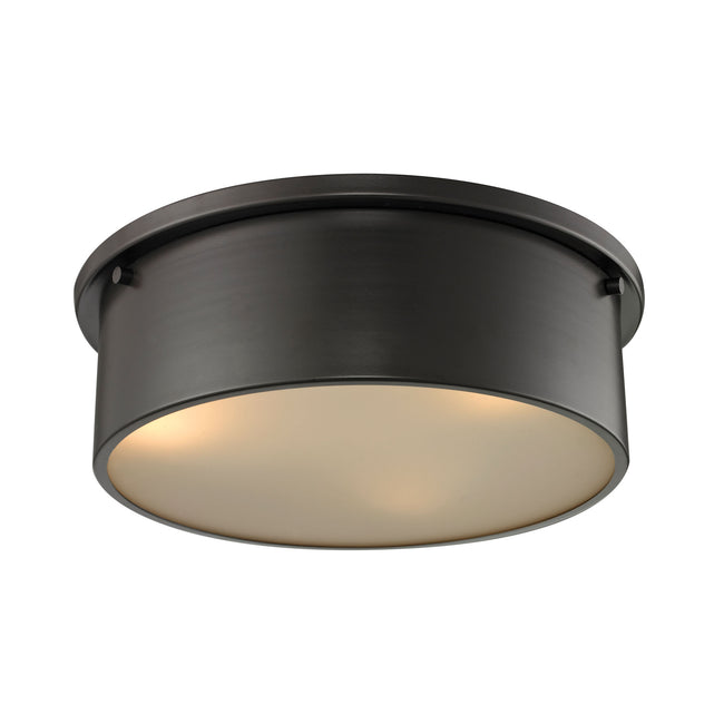 ELK Lighting 11811/3 - Simpson 14" Wide 3-Light Flush Mount in Oil Rubbed Bronze with Frosted White