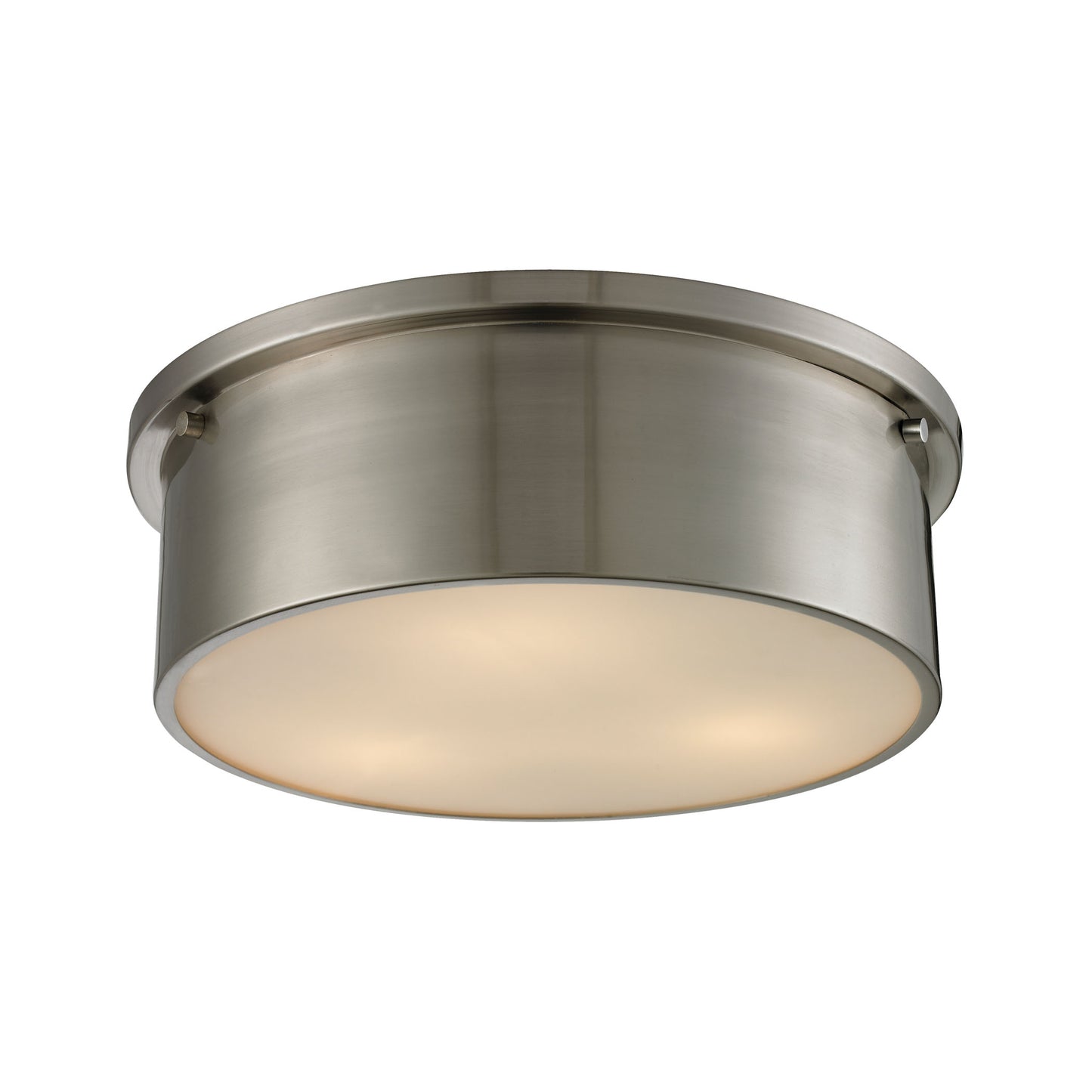 ELK Lighting 11821/3 - Simpson 14" Wide 3-Light Flush Mount in Brushed Nickel with Frosted White Dif