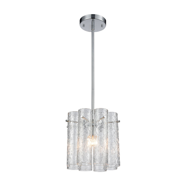 ELK Lighting 11911/1 - Glass Symphony 10" Wide 1-Light Mini Pendant in Polished Chrome with Clear Te