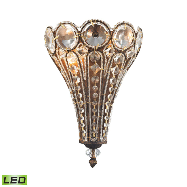 ELK Lighting 12030/2-LED - Christina 11" Wide 2-Light Sconce in Mocha with Clear Crystal - Includes
