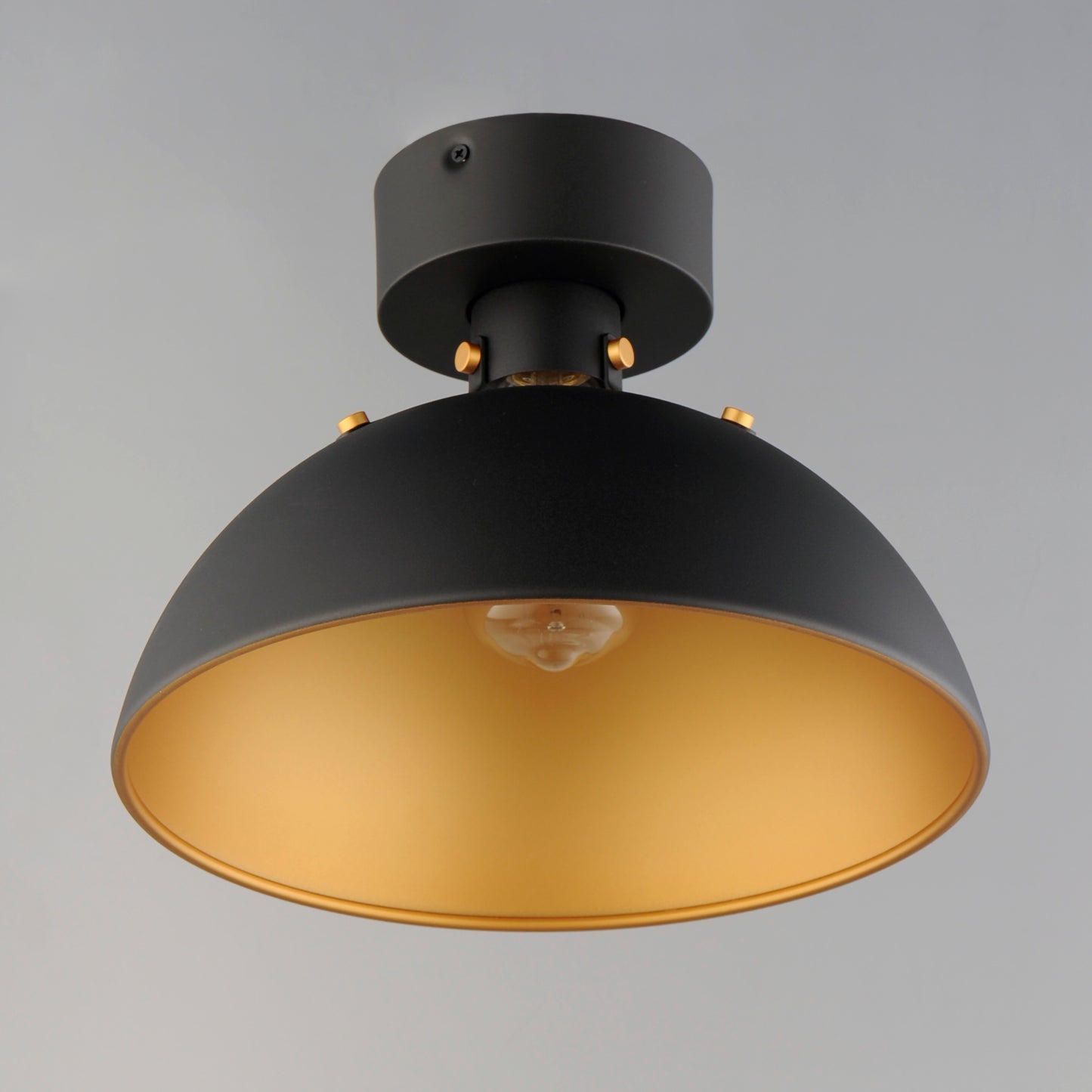 12040ABBK - Dawn 12" Flush Mount Ceiling Light - Antique Brass / Black
