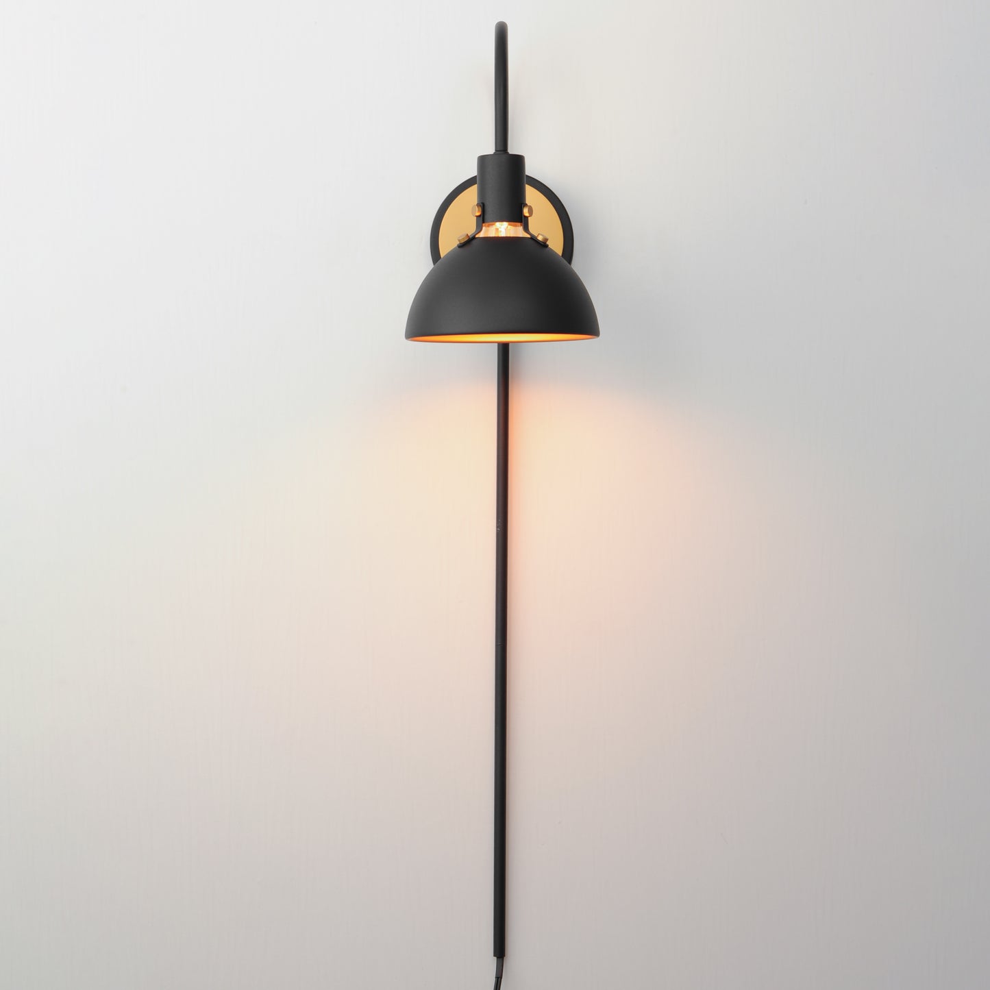 12041ABBK - 1 Light Dawn 7" Wall Sconce - Antique Brass / Black