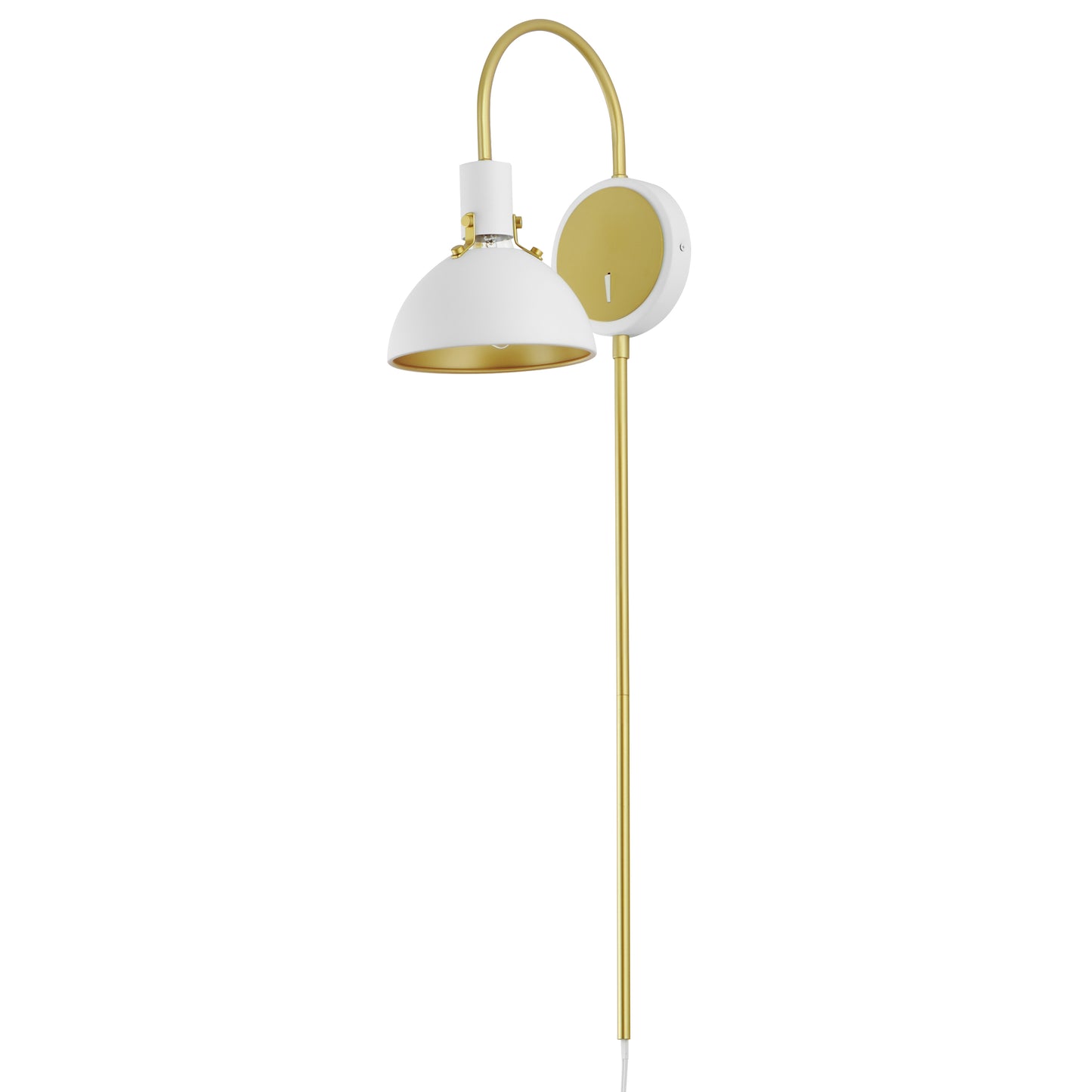 12041WTSBR - 1 Light Dawn 7" Wall Sconce - White/Satin Brass