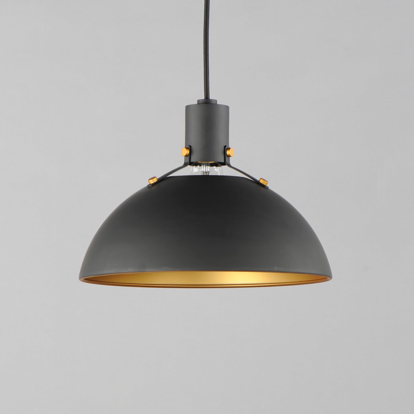 12042ABBK - 1 Light Dawn 12" Pendant - Antique Brass / Black