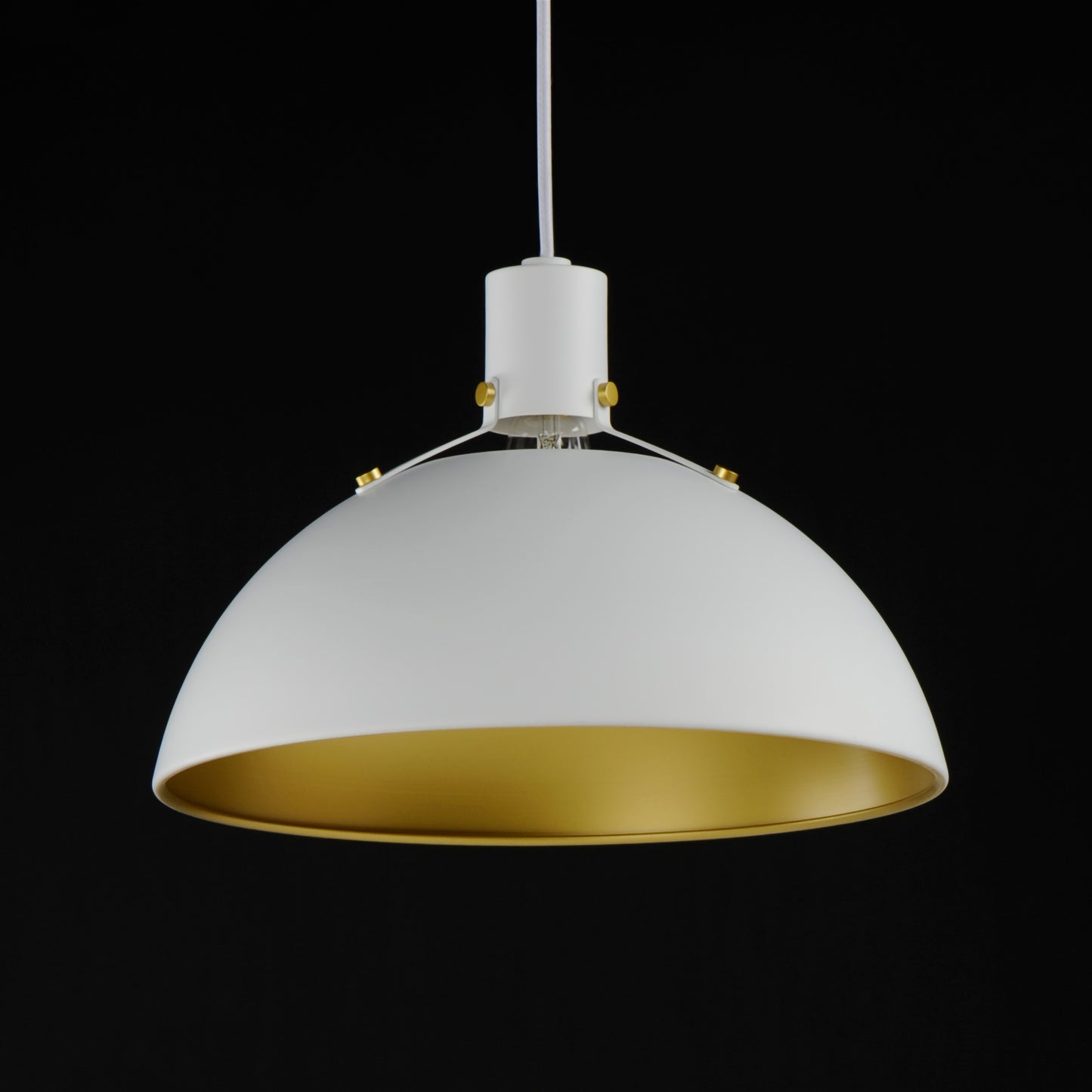 12045WTSBR - 1 Light Dawn 15" Pendant - White/Satin Brass