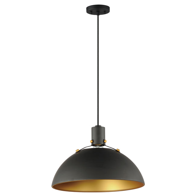 12048ABBK - 1 Light Dawn 20" Pendant - Antique Brass / Black