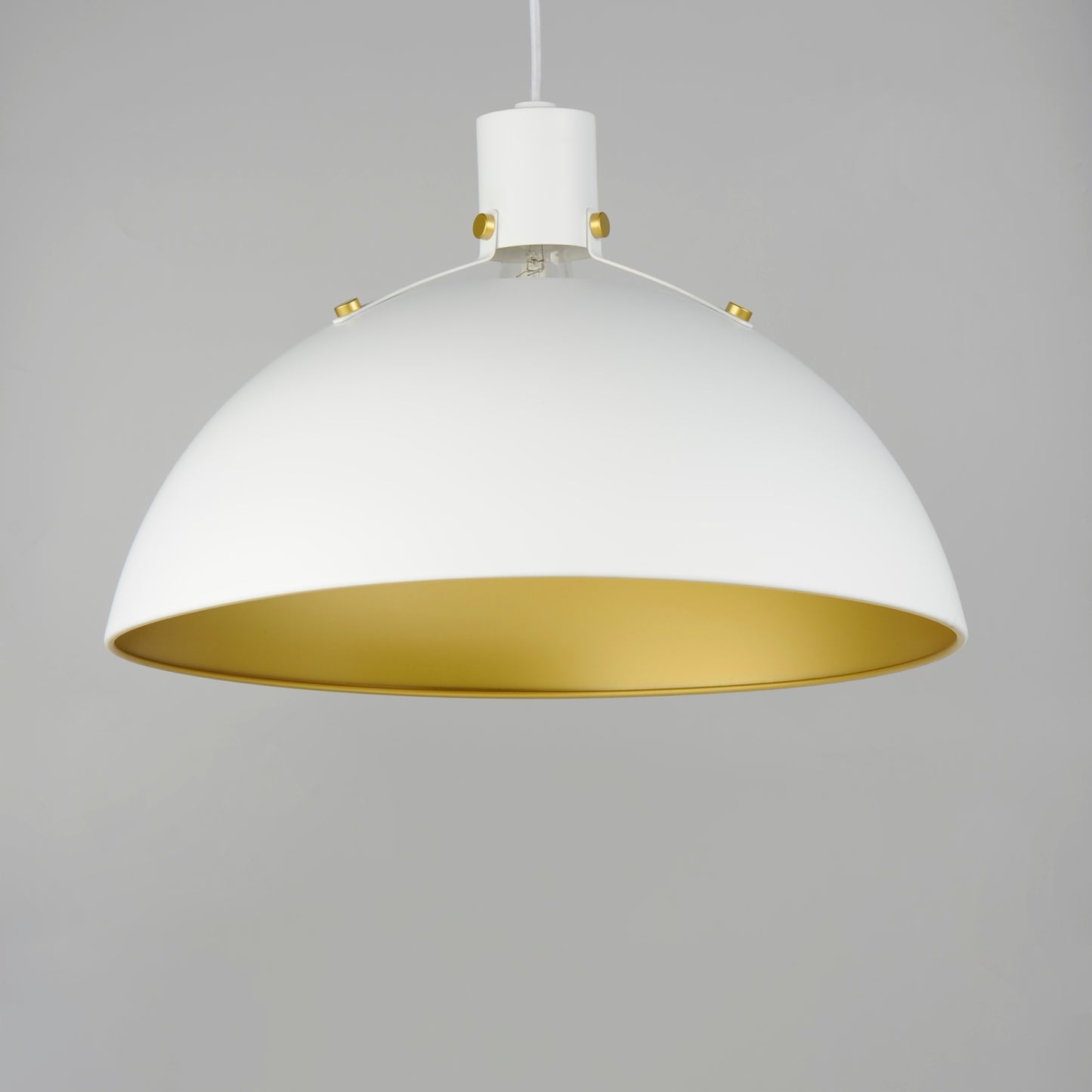 12048WTSBR - 1 Light Dawn 20" Pendant - White/Satin Brass