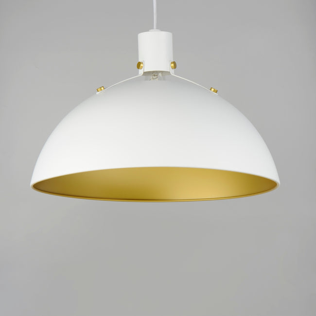 12048WTSBR - 1 Light Dawn 20" Pendant - White/Satin Brass