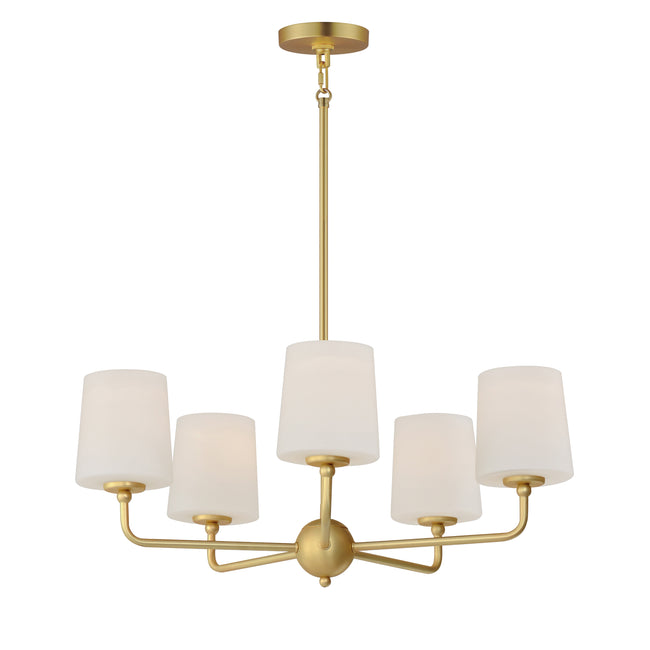 12095SWSBR - 5 Light Bristol 27" Chandelier - Satin Brass