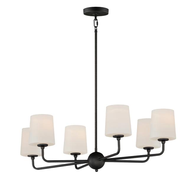 12096SWAR - 6 Light Bristol 34" Chandelier - Anthracite