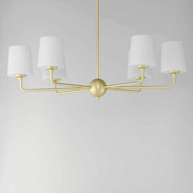 12096SWSBR - 6 Light Bristol 34" Chandelier - Satin Brass
