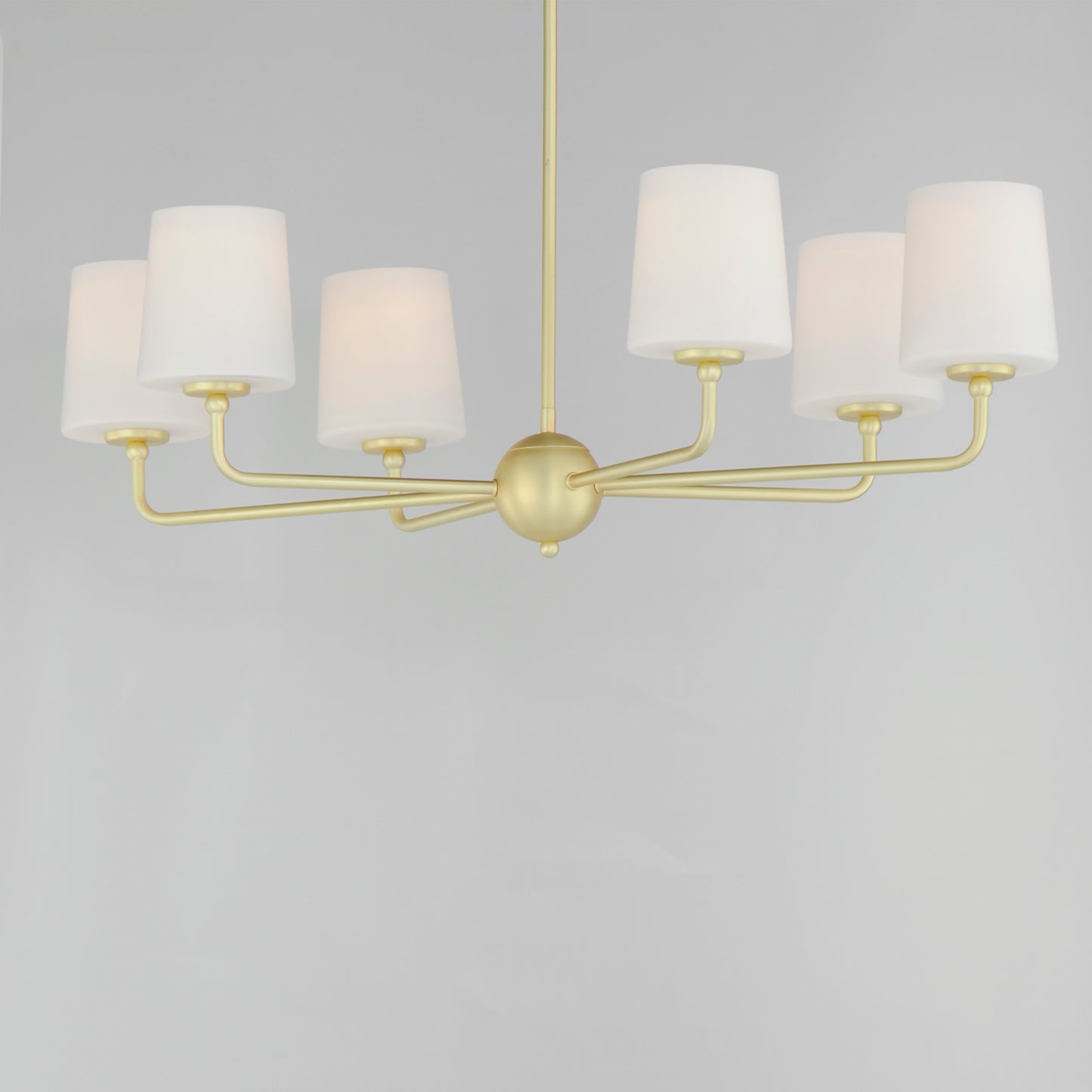 12096SWSBR - 6 Light Bristol 34" Chandelier - Satin Brass