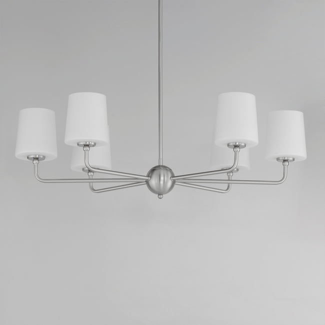 12096SWSN - 6 Light Bristol 34" Chandelier - Satin Nickel