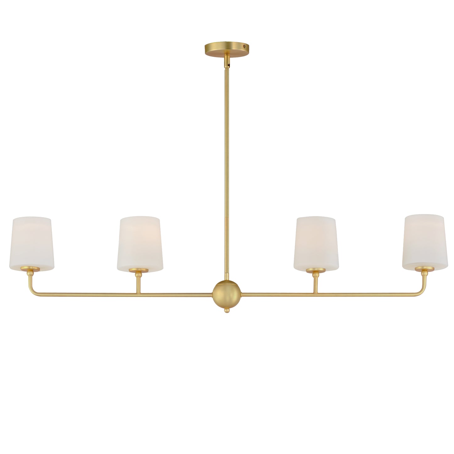 12097SWSBR - 4 Light Bristol 48" Chandelier - Satin Brass