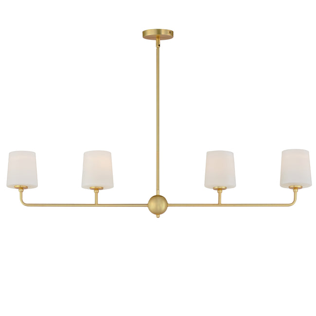12097SWSBR - 4 Light Bristol 48" Chandelier - Satin Brass