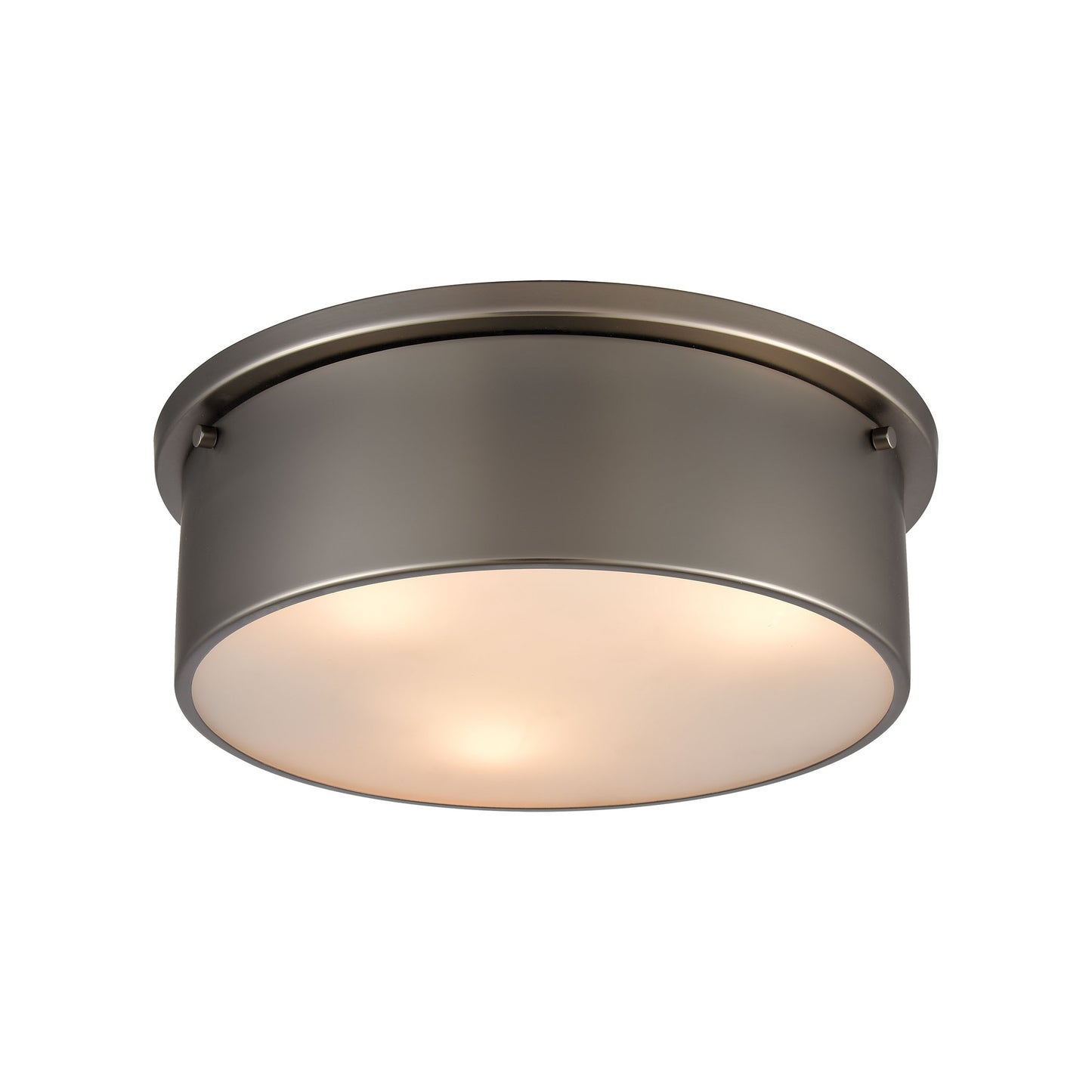 ELK Lighting 12111/3 - 14" Wide 3-Light Flush Mount in Black Nickel with Frosted Glass