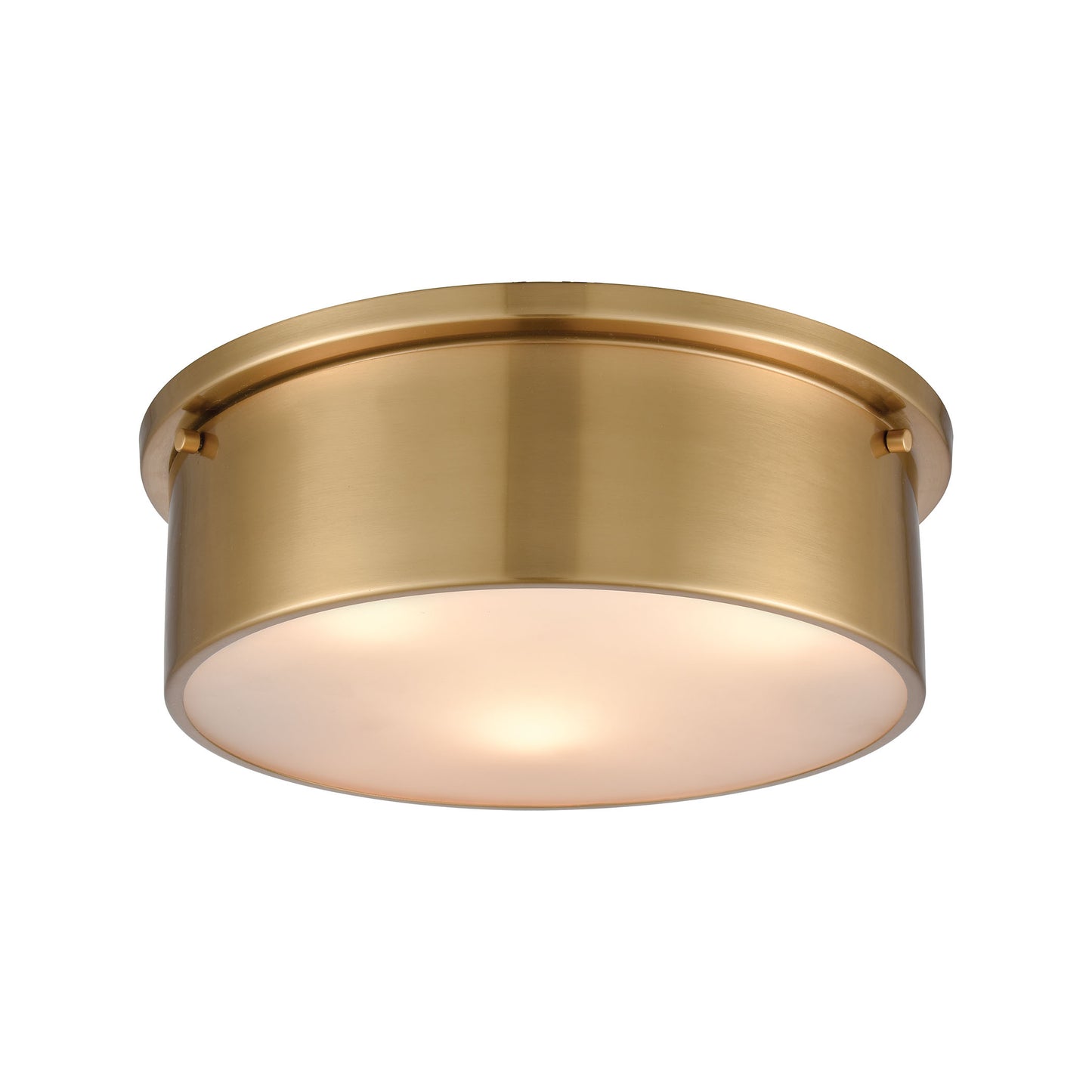 ELK Lighting 12121/3 - 14" Wide 3-Light Flush Mount in Satin Brass with Frosted Glass