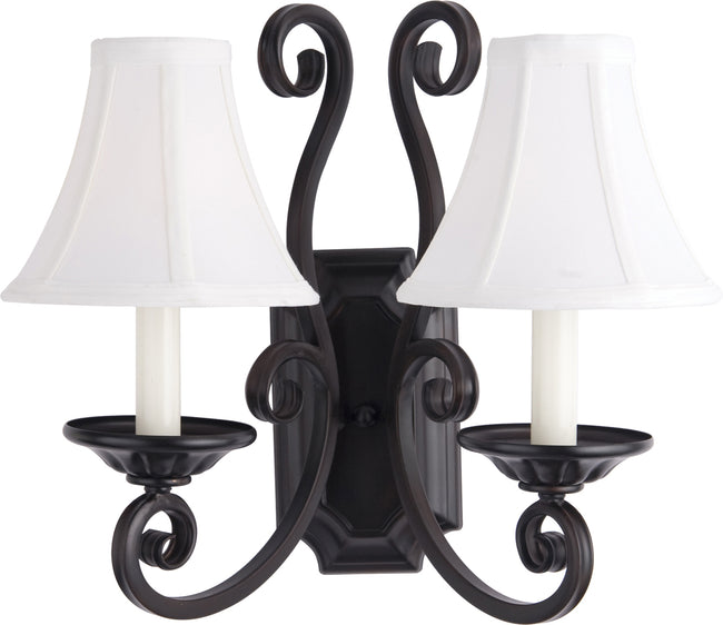 12218OI/SHD123 - 2 Light Manor 13" Wall Sconce - Oil Rubbed Bronze