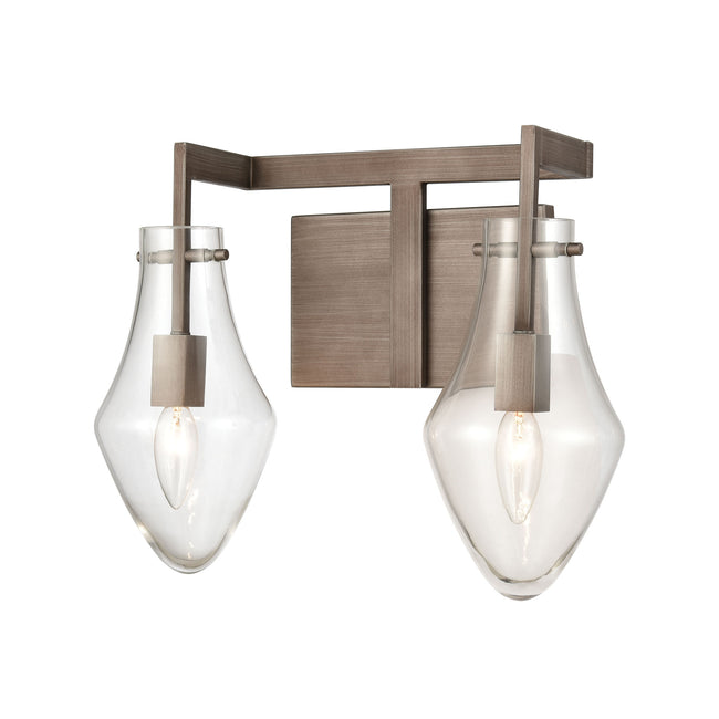 ELK Lighting 12292/2 - Culmination 16" Wide 2-Light Vanity Light in Weathered Zinc with Clear Glass