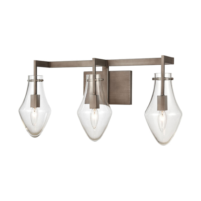 ELK Lighting 12293/3 - Culmination 26" Wide 3-Light Vanity Light in Weathered Zinc with Clear Glass