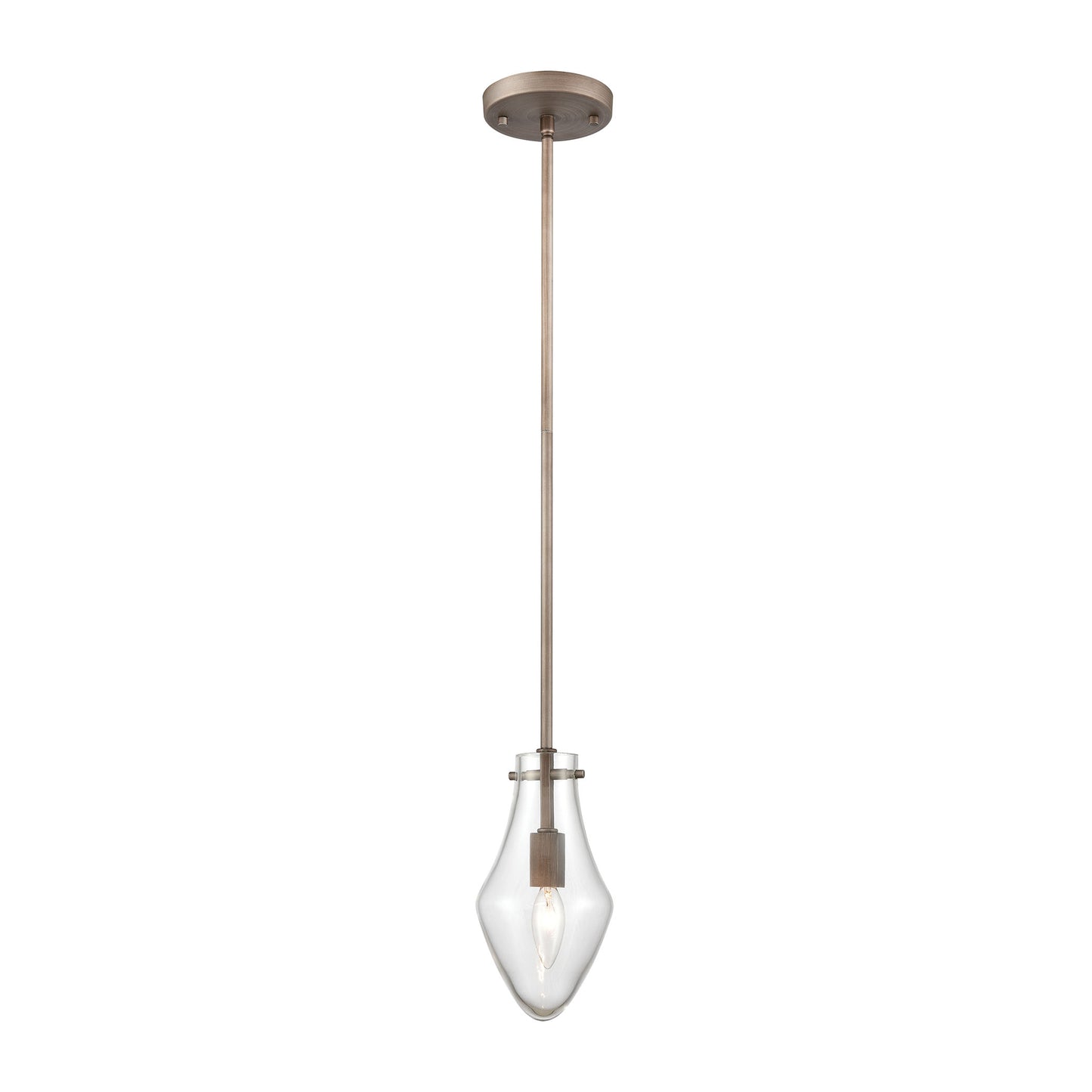 ELK Lighting 12295/1 - Culmination 5" Wide 1-Light Mini Pendant in Weathered Zinc with Clear Glass