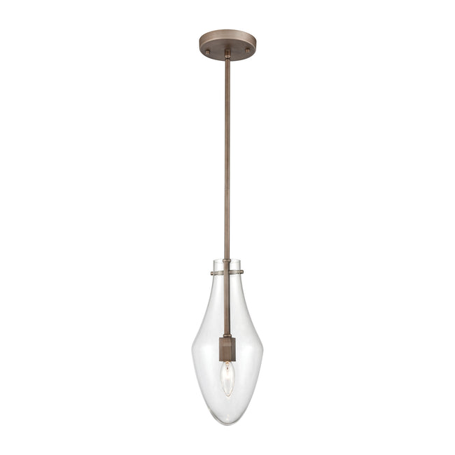 ELK Lighting 12296/1 - Culmination 6" Wide 1-Light Mini Pendant in Weathered Zinc with Clear Glass