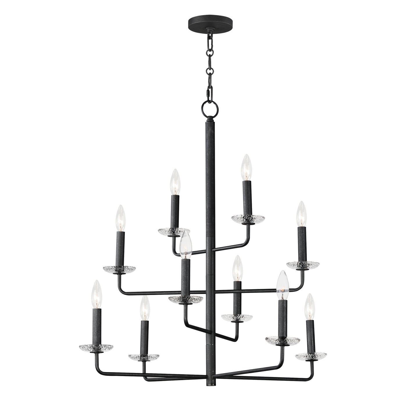 12329TCAR - 10 Light Madeira 30" Chandelier - Anthracite