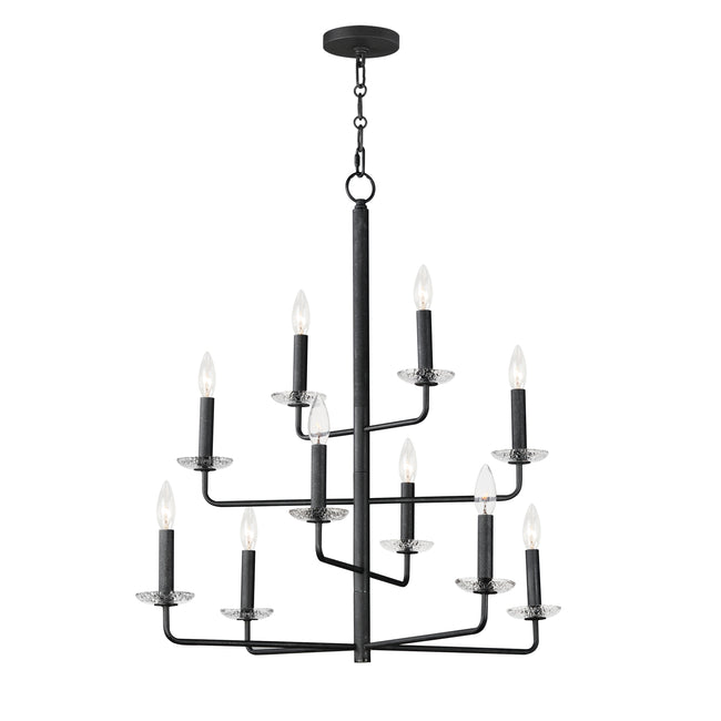 12329TCAR - 10 Light Madeira 30" Chandelier - Anthracite